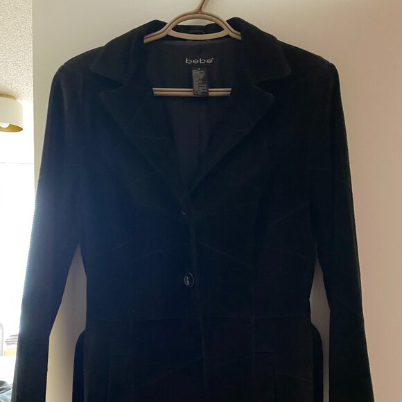 Vintage black suede peacoat by Bebe - Picture 2 of 3